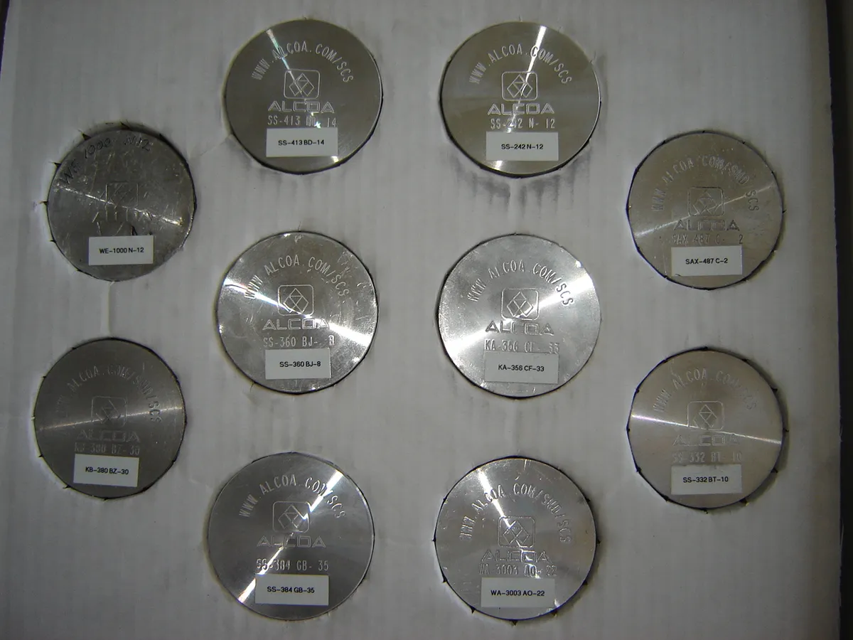 ALCOA certified reference standards for aluminum