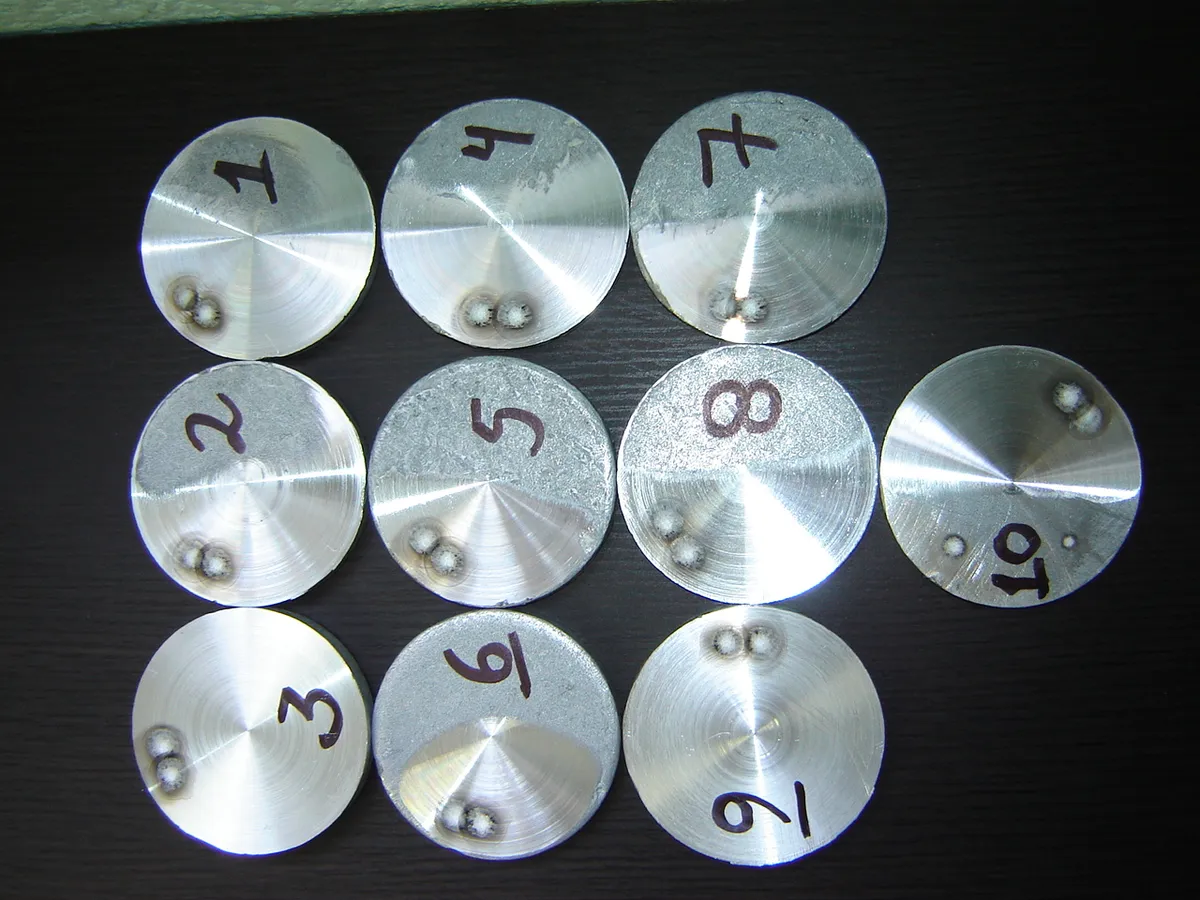 Numbered samples for spectrometric analysis